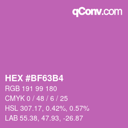 Código de color: HEX #BF63B4 | qconv.com