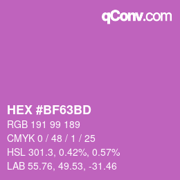 カラーコード: HEX #BF63BD | qconv.com