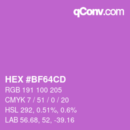 Color code: HEX #BF64CD | qconv.com