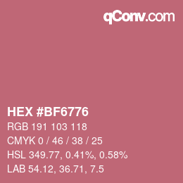 Color code: HEX #BF6776 | qconv.com
