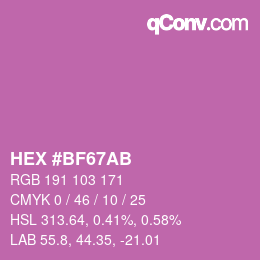 Color code: HEX #BF67AB | qconv.com