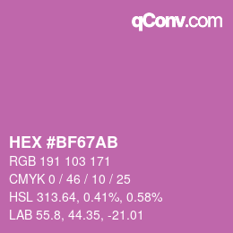 Color code: HEX #BF67AB | qconv.com