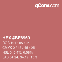 カラーコード: HEX #BF6969 | qconv.com