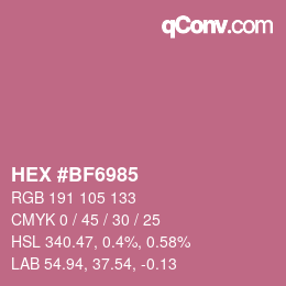 Código de color: HEX #BF6985 | qconv.com