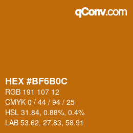 Color code: HEX #BF6B0C | qconv.com