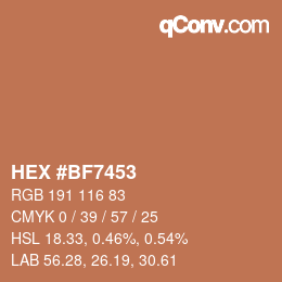 カラーコード: HEX #BF7453 | qconv.com