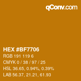 Código de color: HEX #BF7706 | qconv.com