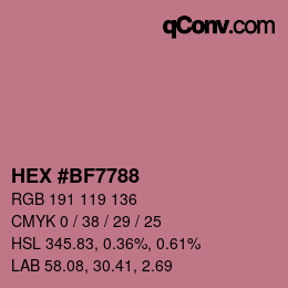 Color code: HEX #BF7788 | qconv.com