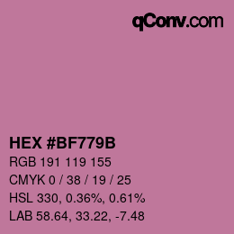 Color code: HEX #BF779B | qconv.com
