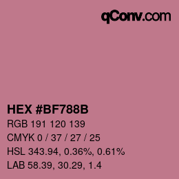 Color code: HEX #BF788B | qconv.com