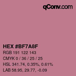Color code: HEX #BF7A8F | qconv.com