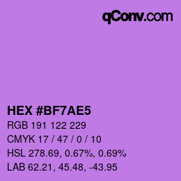 Color code: HEX #BF7AE5 | qconv.com