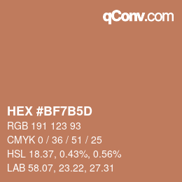 カラーコード: HEX #BF7B5D | qconv.com