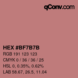 Color code: HEX #BF7B7B | qconv.com