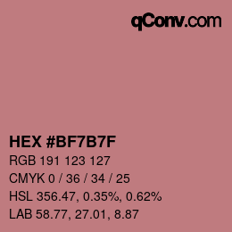 カラーコード: HEX #BF7B7F | qconv.com