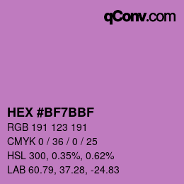 Color code: HEX #BF7BBF | qconv.com