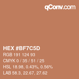 Color code: HEX #BF7C5D | qconv.com