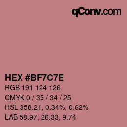 Color code: HEX #BF7C7E | qconv.com