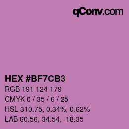 Color code: HEX #BF7CB3 | qconv.com