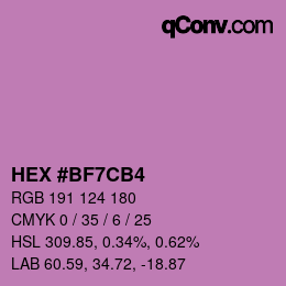 Color code: HEX #BF7CB4 | qconv.com