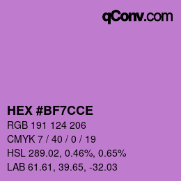Color code: HEX #BF7CCE | qconv.com