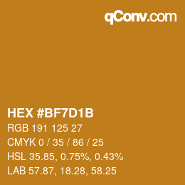 Color code: HEX #BF7D1B | qconv.com