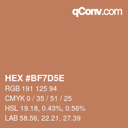 Color code: HEX #BF7D5E | qconv.com