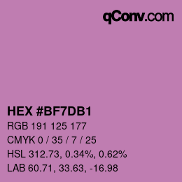 Color code: HEX #BF7DB1 | qconv.com