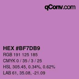 Color code: HEX #BF7DB9 | qconv.com
