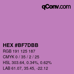 カラーコード: HEX #BF7DBB | qconv.com