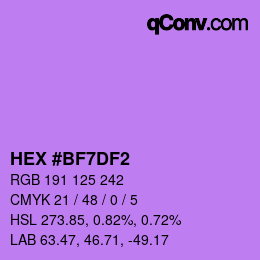 Color code: HEX #BF7DF2 | qconv.com