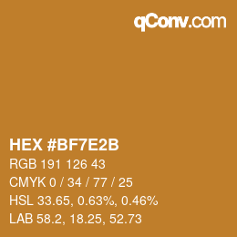 カラーコード: HEX #BF7E2B | qconv.com