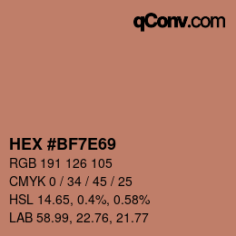 Código de color: HEX #BF7E69 | qconv.com