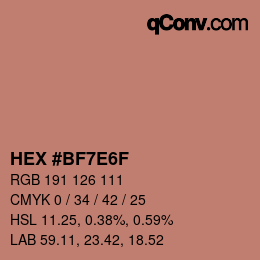 Color code: HEX #BF7E6F | qconv.com