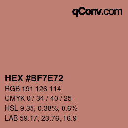 Color code: HEX #BF7E72 | qconv.com