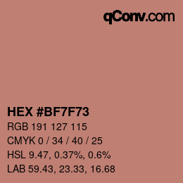 Código de color: HEX #BF7F73 | qconv.com