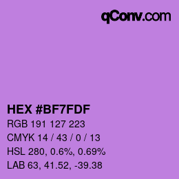 Color code: HEX #BF7FDF | qconv.com