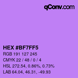 Color code: HEX #BF7FF5 | qconv.com
