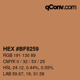 Color code: HEX #BF8259 | qconv.com