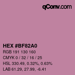 Código de color: HEX #BF82A0 | qconv.com