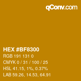 Color code: HEX #BF8300 | qconv.com