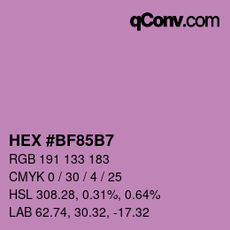 カラーコード: HEX #BF85B7 | qconv.com
