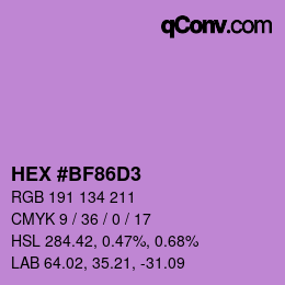 Color code: HEX #BF86D3 | qconv.com