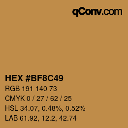 Color code: HEX #BF8C49 | qconv.com