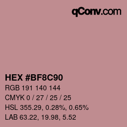Color code: HEX #BF8C90 | qconv.com