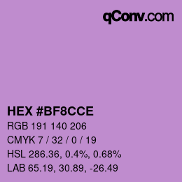 Color code: HEX #BF8CCE | qconv.com