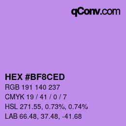 カラーコード: HEX #BF8CED | qconv.com
