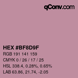 Color code: HEX #BF8D9F | qconv.com
