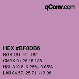 Color code: HEX #BF8DB6 | qconv.com