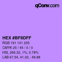 Color code: HEX #BF8DFF | qconv.com